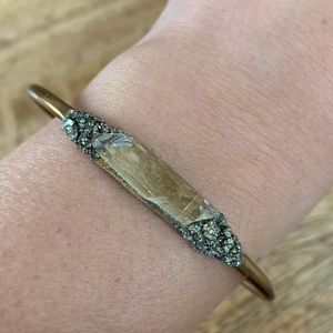 Local Eclectic clear quartz druzy bracelet